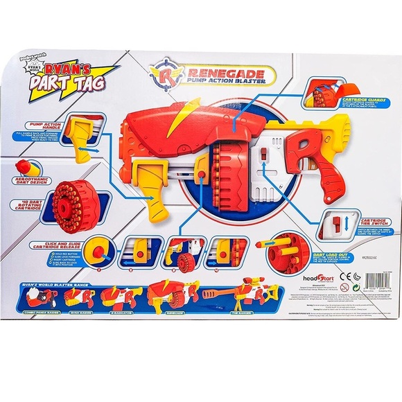 NEW- 2 Dart Barrel Blasters for 1 Low Price! Ryan’s World Foam Dart Blaster Toy - Picture 2 of 5